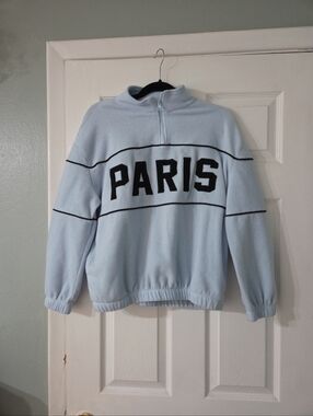 Rebellious One Light Blue 'PARIS' Half-Zip Sweater
